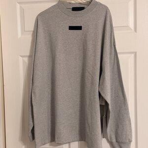 Essentials Fear of God Light Gray Long Sleeve Tee